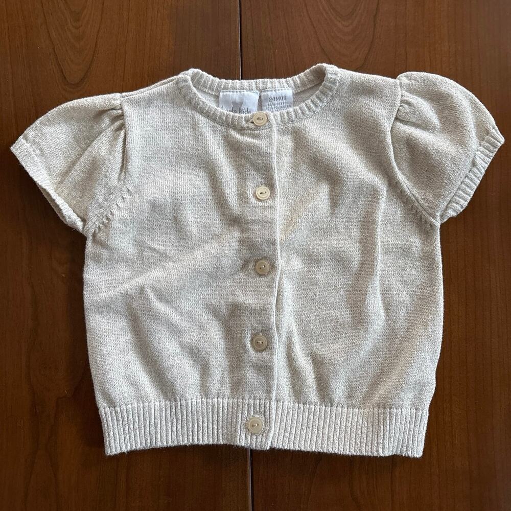 Koala Kids Holiday Cardigan Girls 24M Cream Gold
